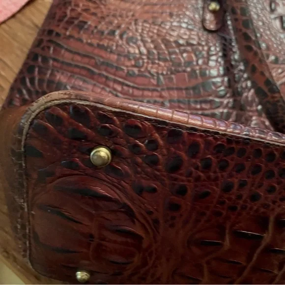 L
Brahmin Crocodile-Embossed Tote in Rich Burgundy - Picture 8 of 10